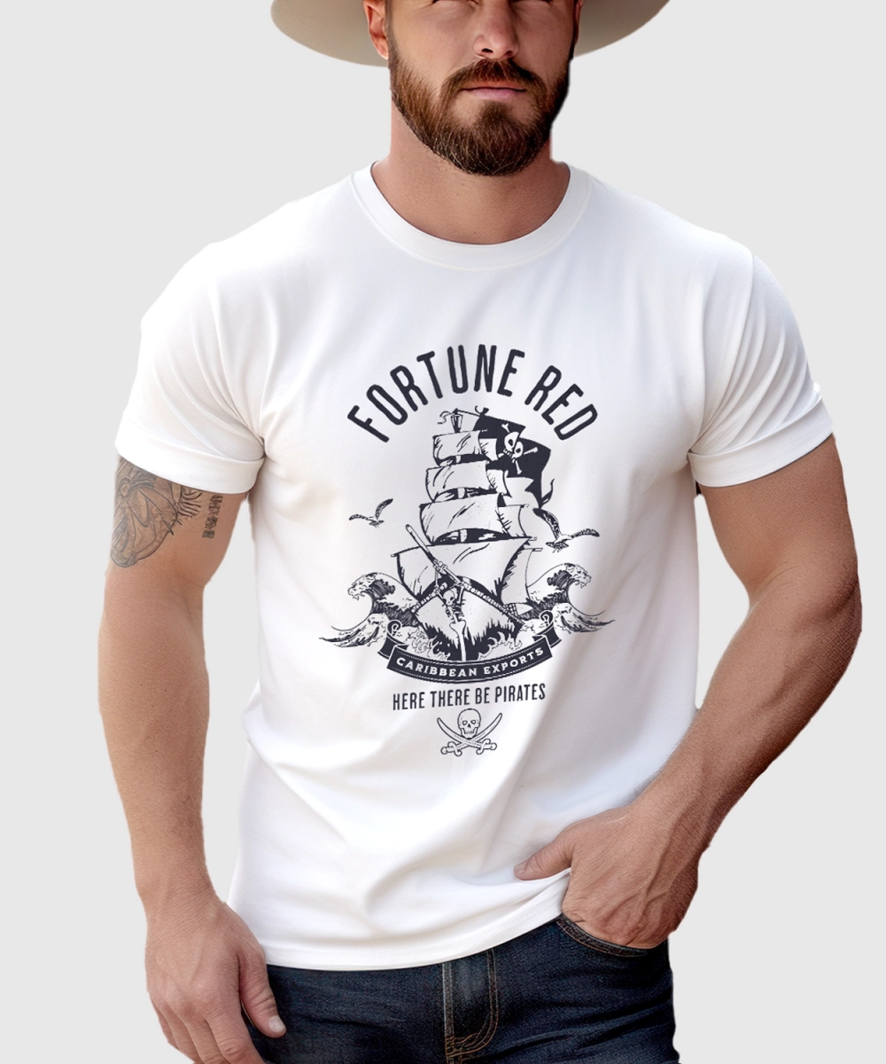 Park Chic Apparel, LLC | Fortune Red Caribbean Pirates Tee - Adult Crew Tee